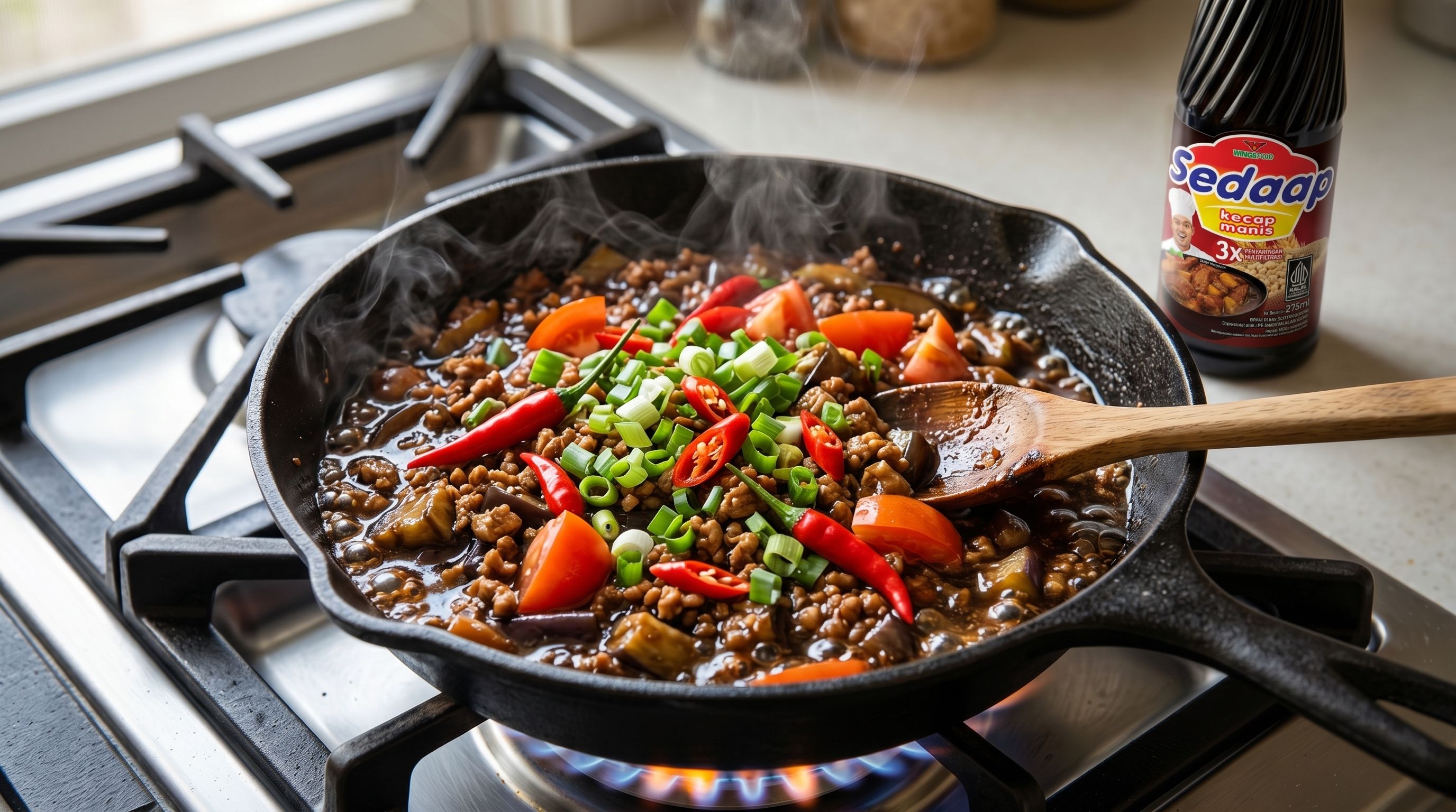 Tumis Terong Kecap Daging Giling